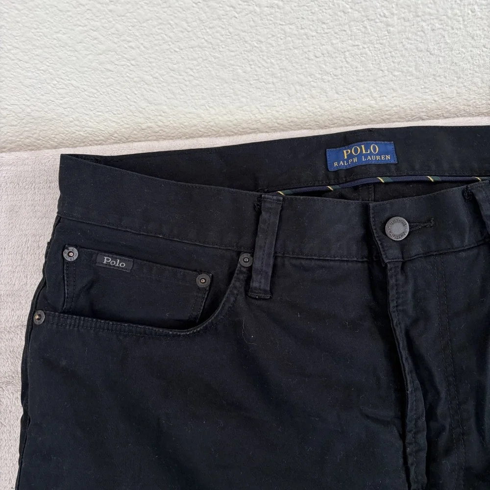 Polo‎ Ralph Lauren 5 Pocket Straight Leg Pants in Black Men 34x32 Stretch Preppy